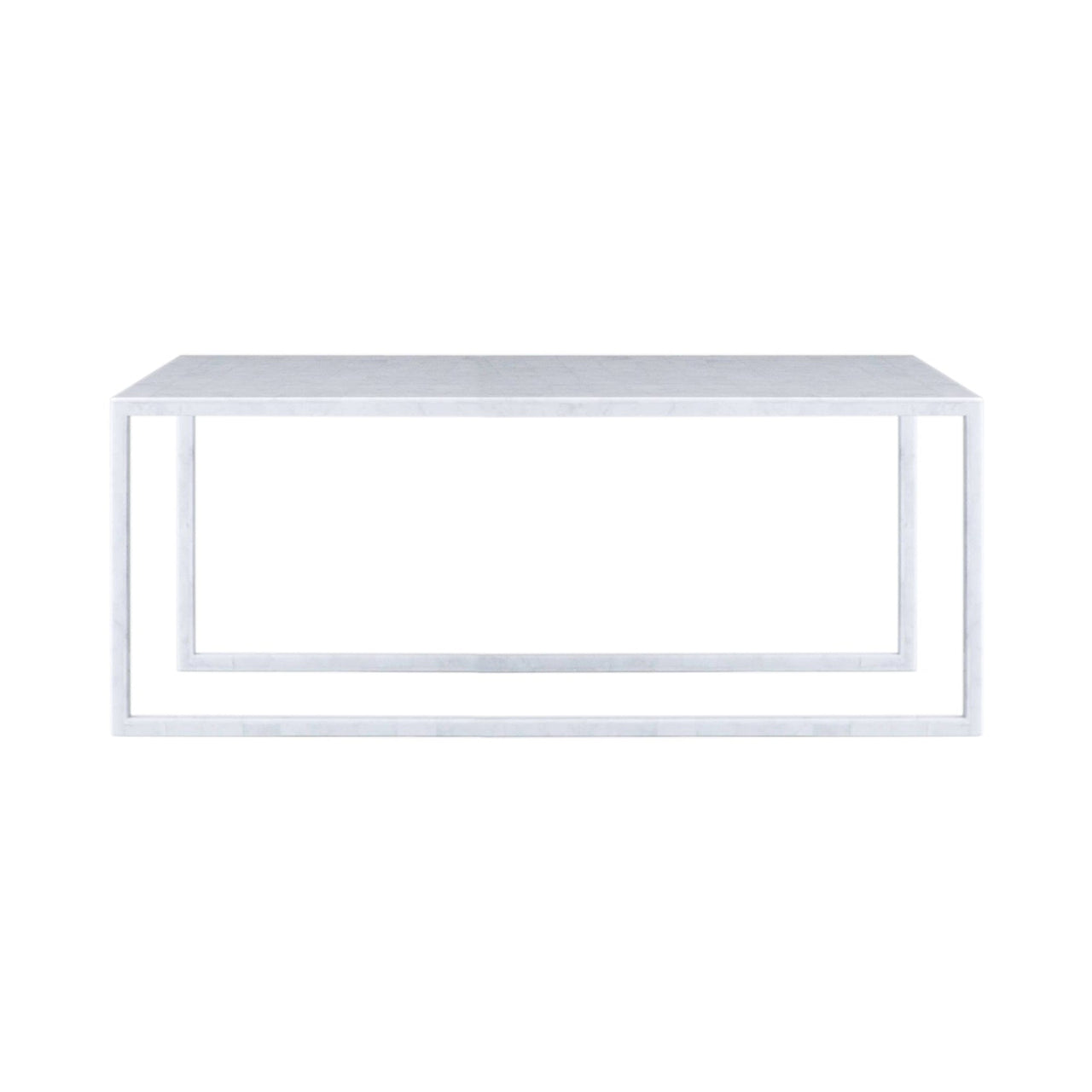 BK Side Table: White Carrara Marble + Rectangular