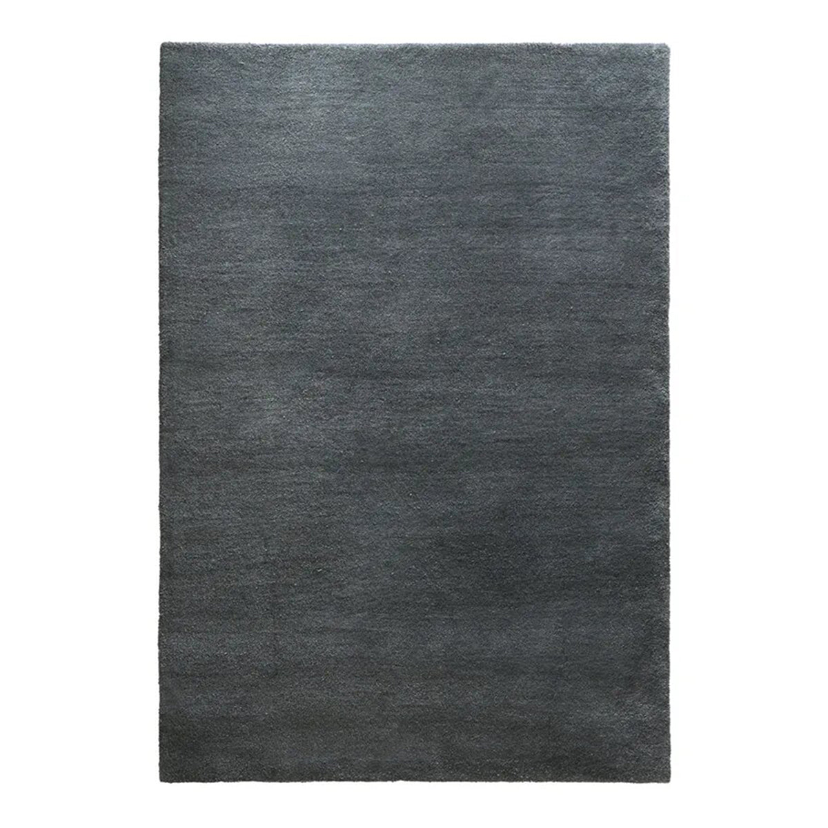 Woolsilk Plain Rectangle Rug: Large + Grey Anthracite