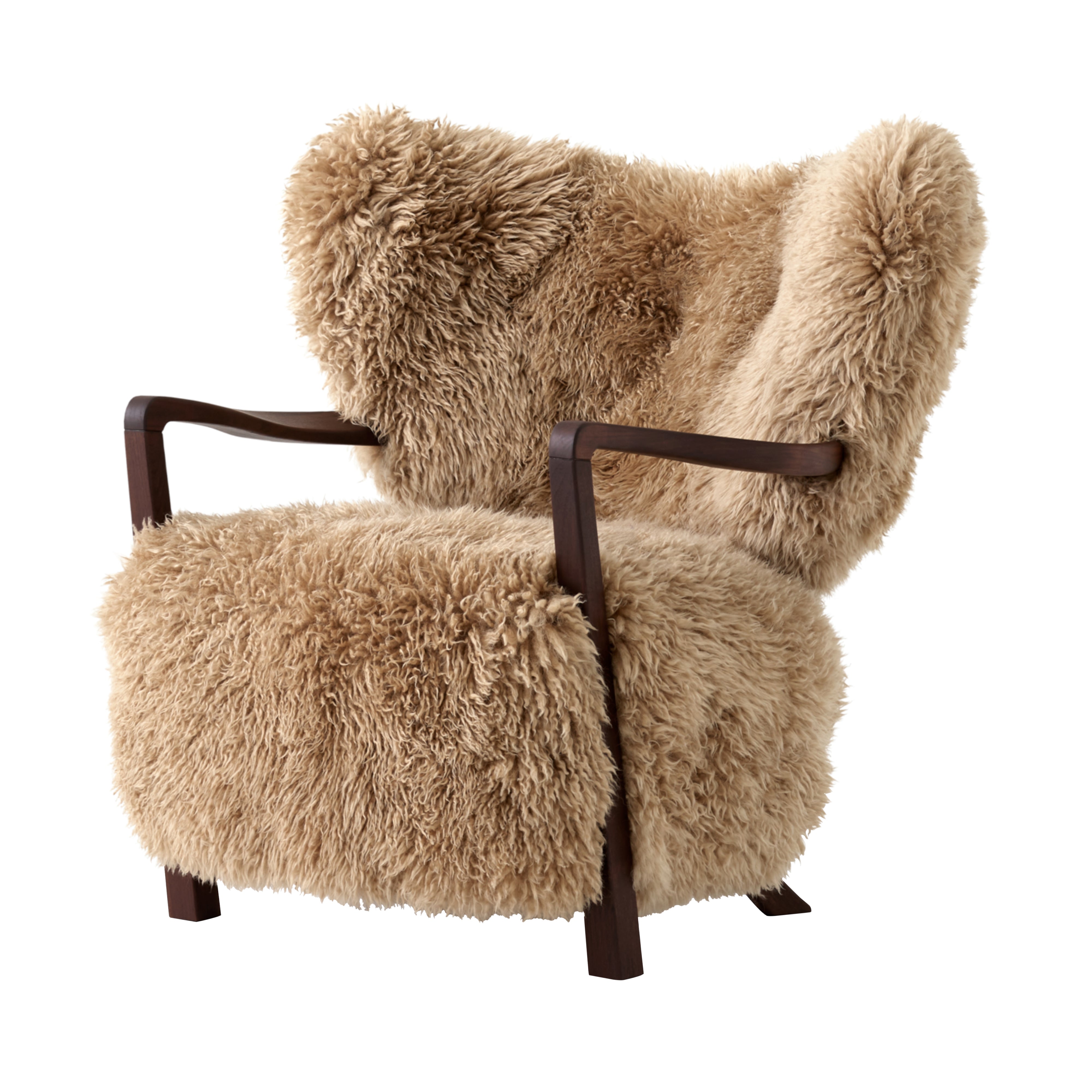 Wulff Lounge Chair: ATD2 + Walnut + Sheepskin Honey