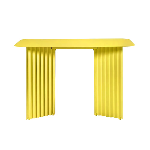 Plec Desk: Steel + Sulfur Yellow