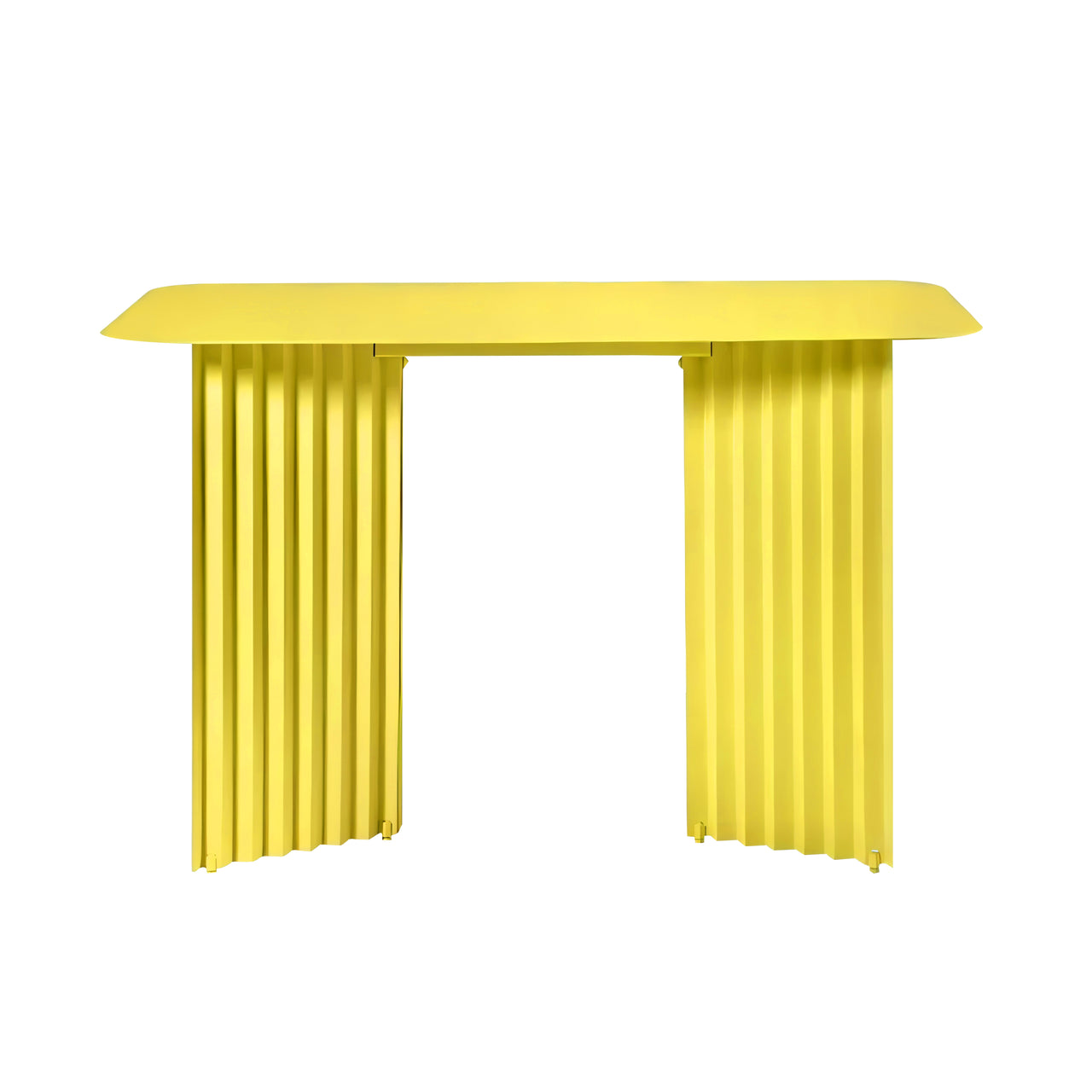 Plec Desk: Steel + Sulfur Yellow