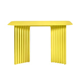 Plec Desk: Steel + Sulfur Yellow