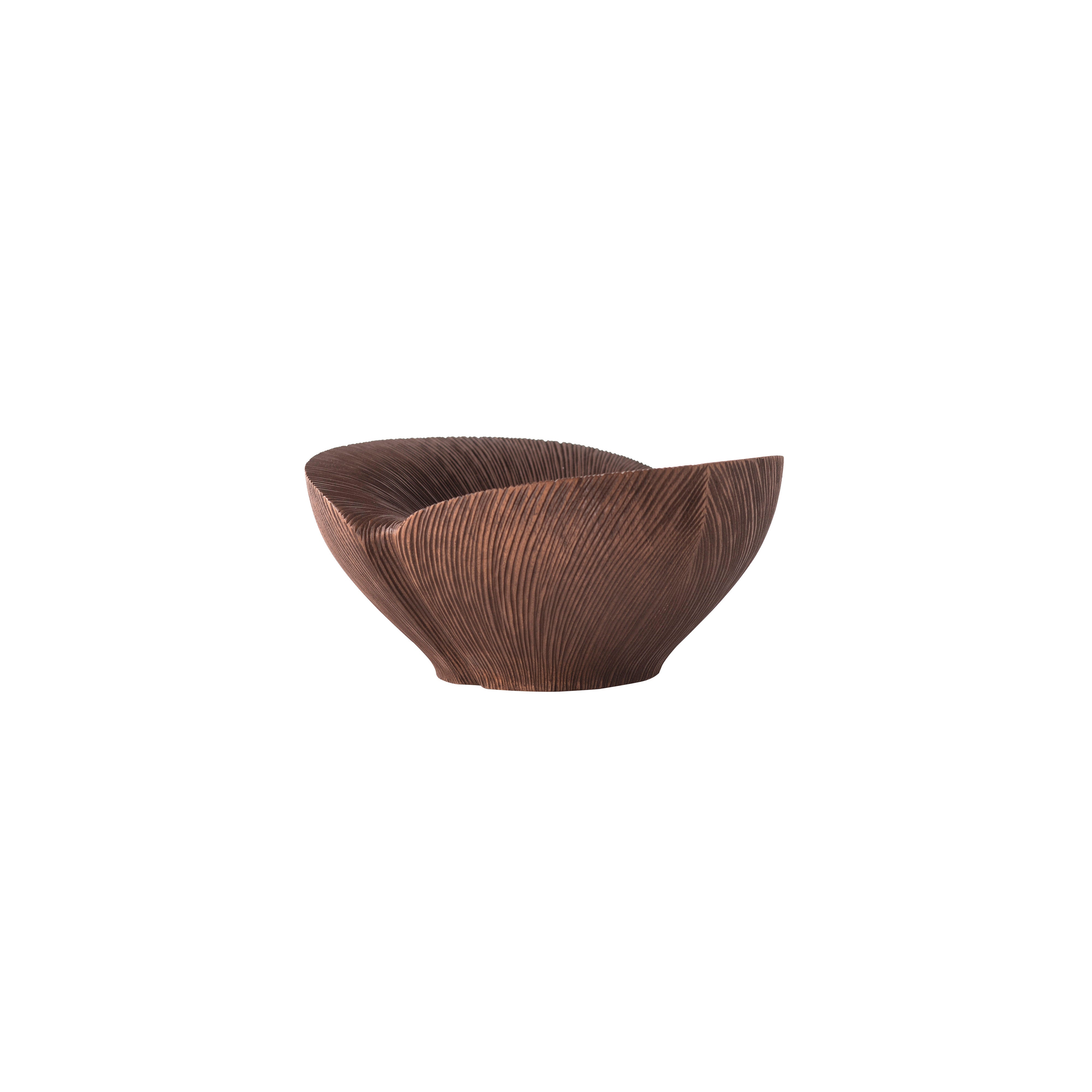 Kala Bowls: Small + Base Carved + Oiled Walnut