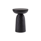 Nera Stool: Full Base Carved + Cuts + Black Maple