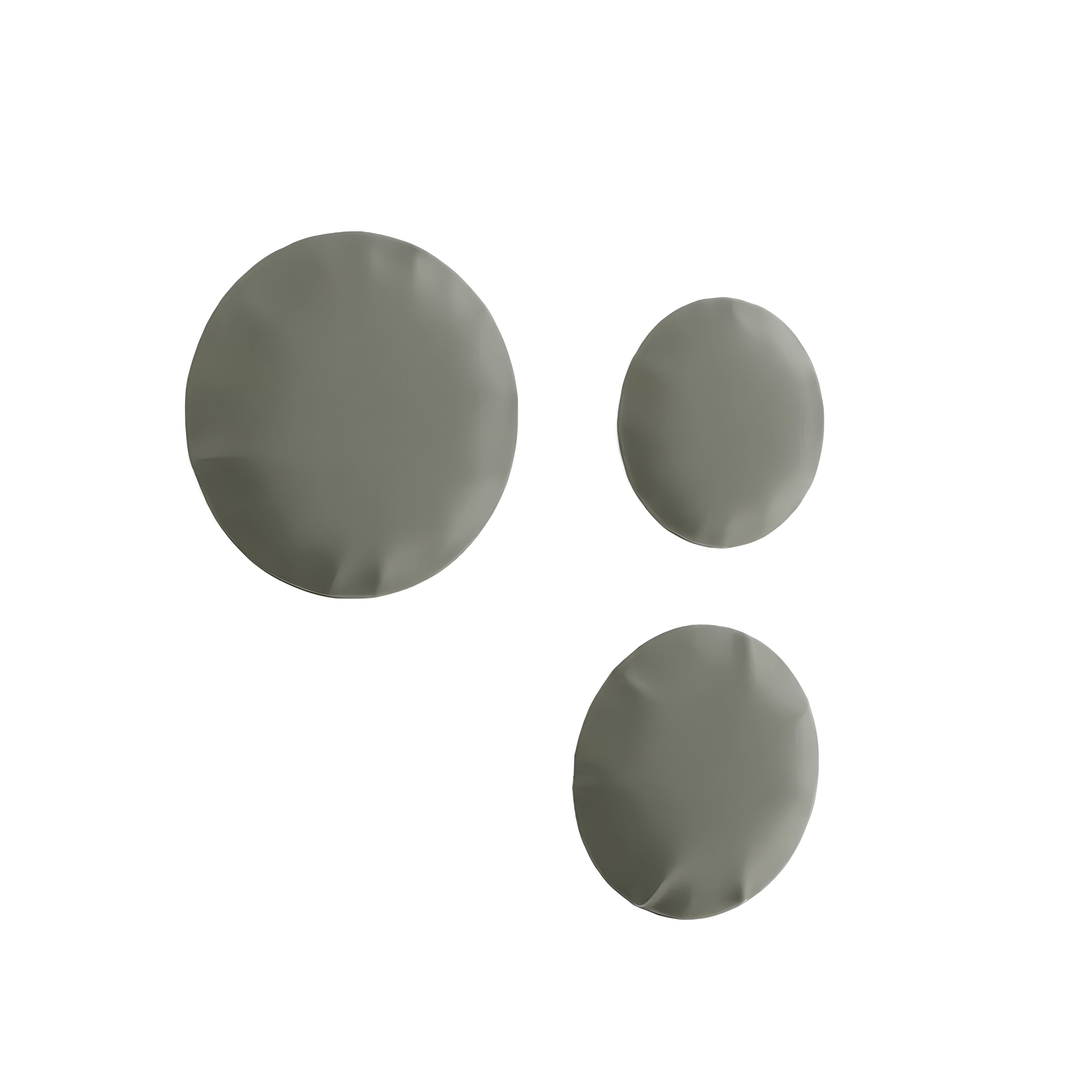 Pin Wall Hanger: Set + 3 + Moss Grey Matt Steel