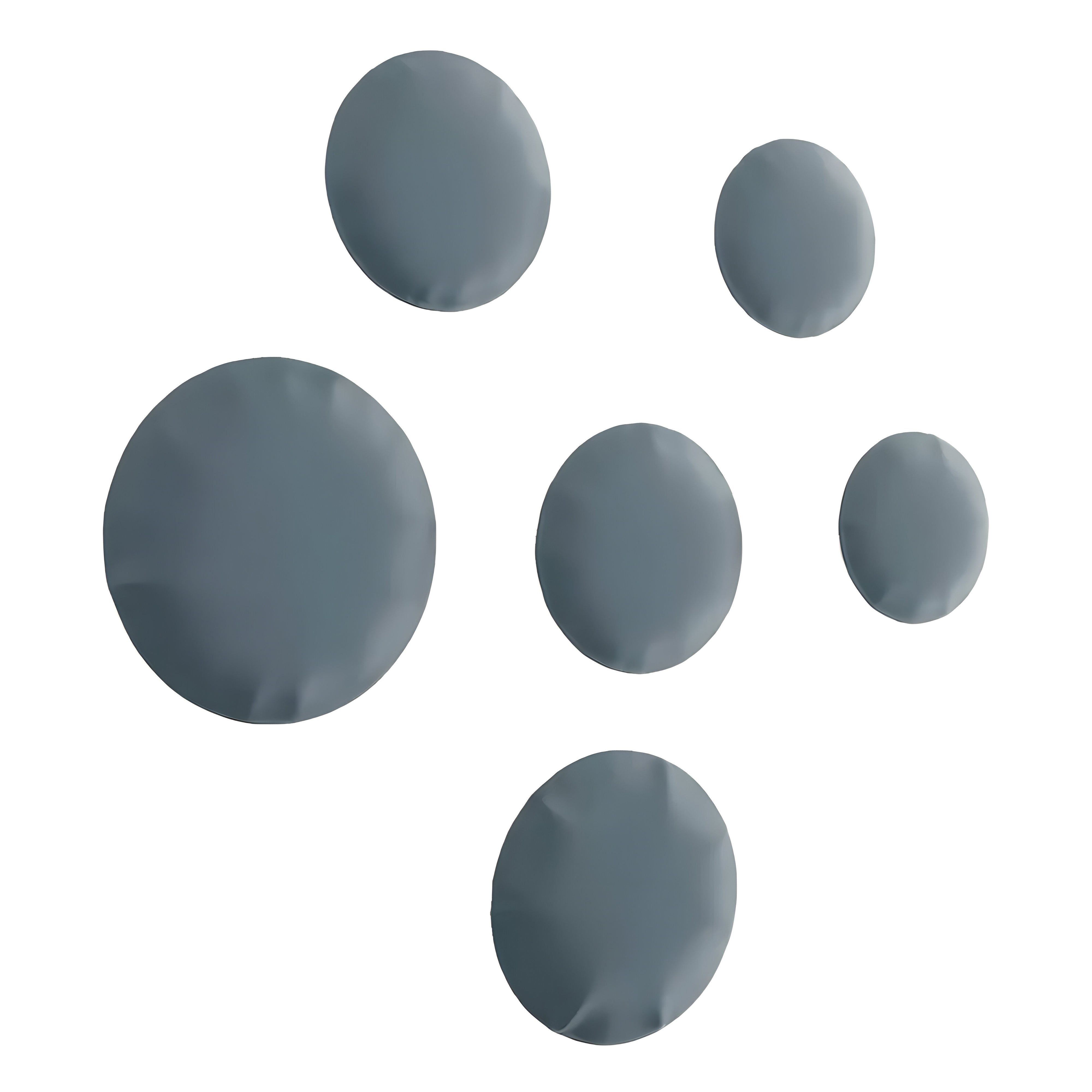 Pin Wall Hanger: Set + 6 + Blue Grey Matt Steel
