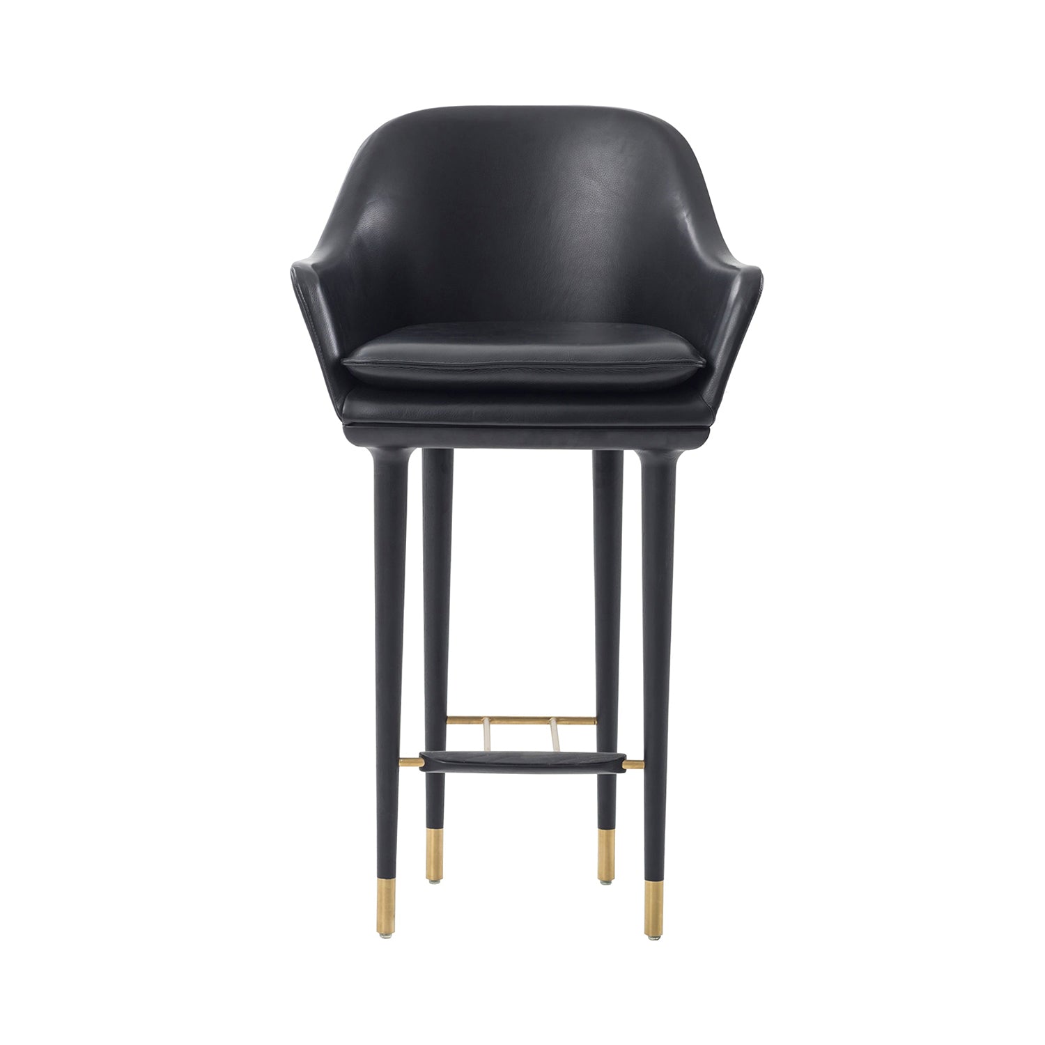 Lunar Bar Chair: Black Oak