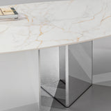 Albio Dining Table: Oval Stone Top