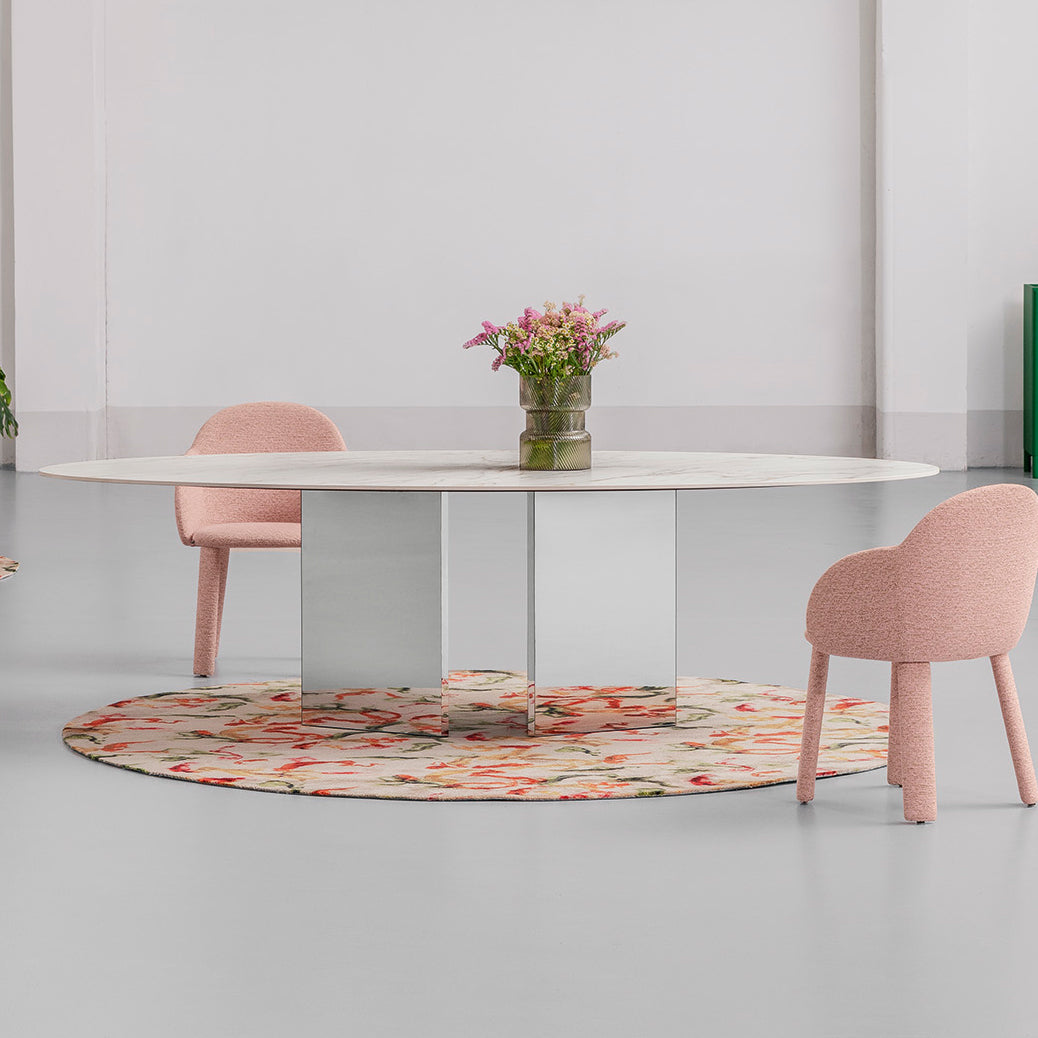 Albio Dining Table: Oval Stone Top