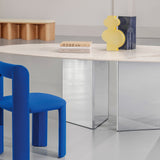 Albio Dining Table: Oval Stone Top