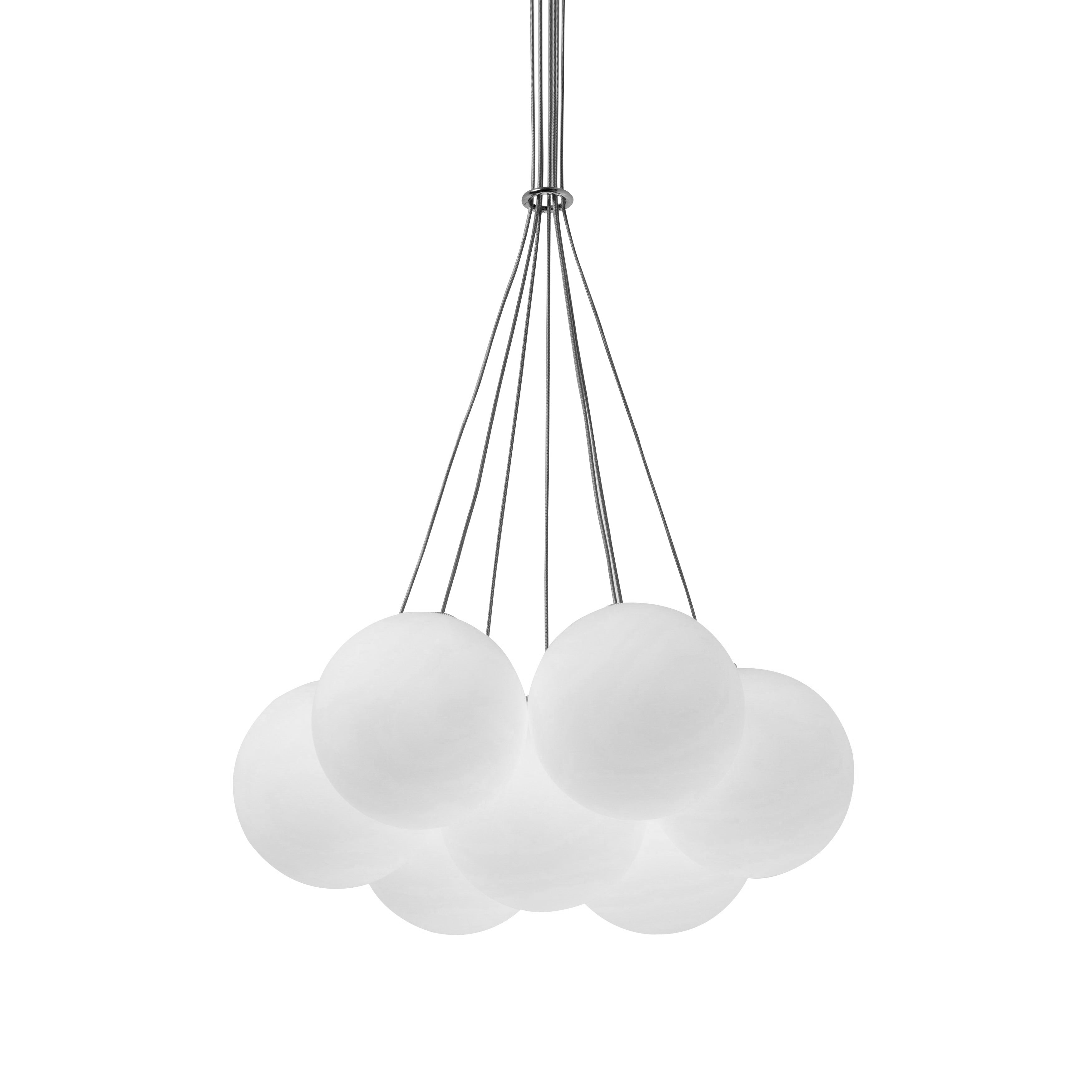 Glass 120. 07R Chandelier: Brushed Aluminum
