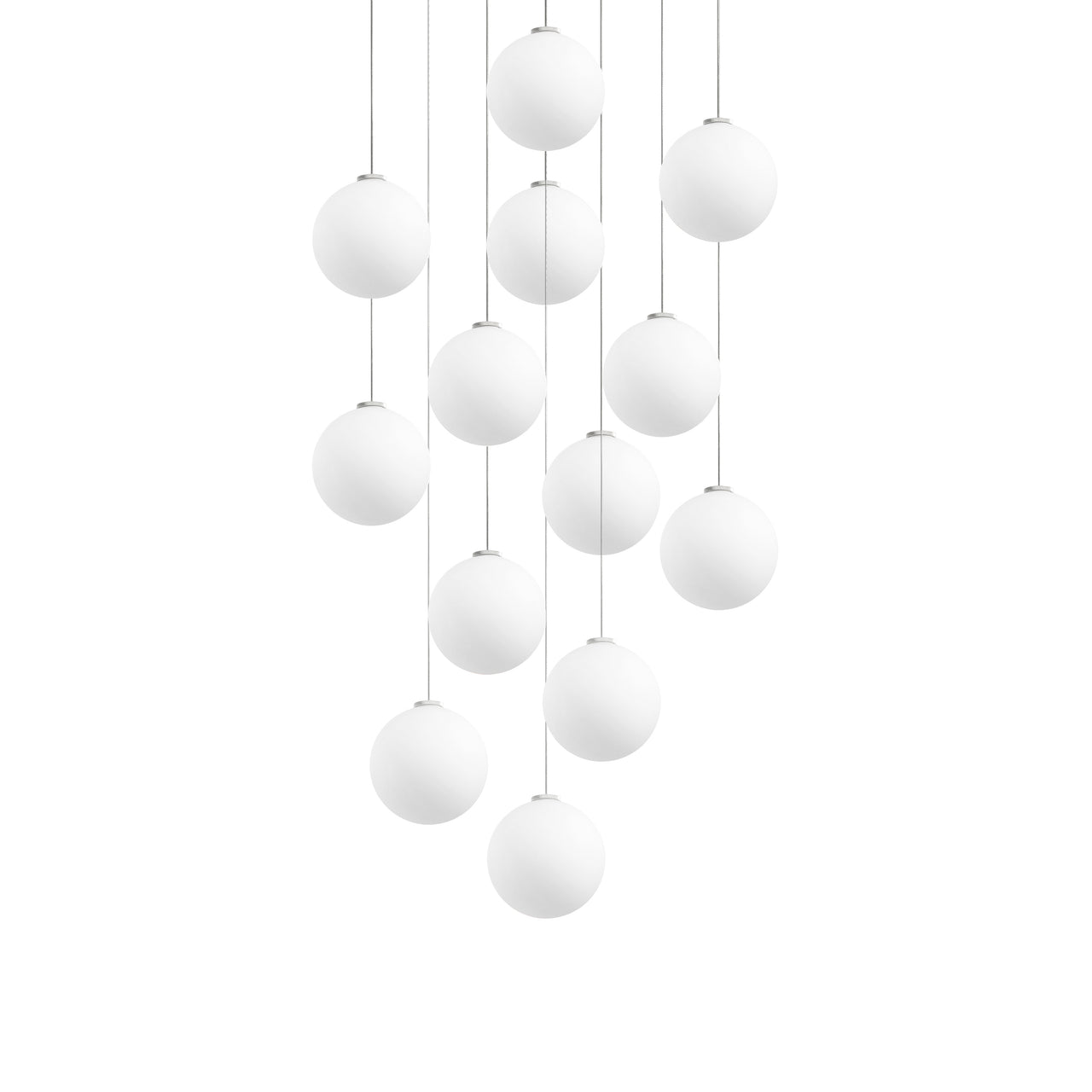 Glass 120. 13 Chandelier: Brushed Aluminum