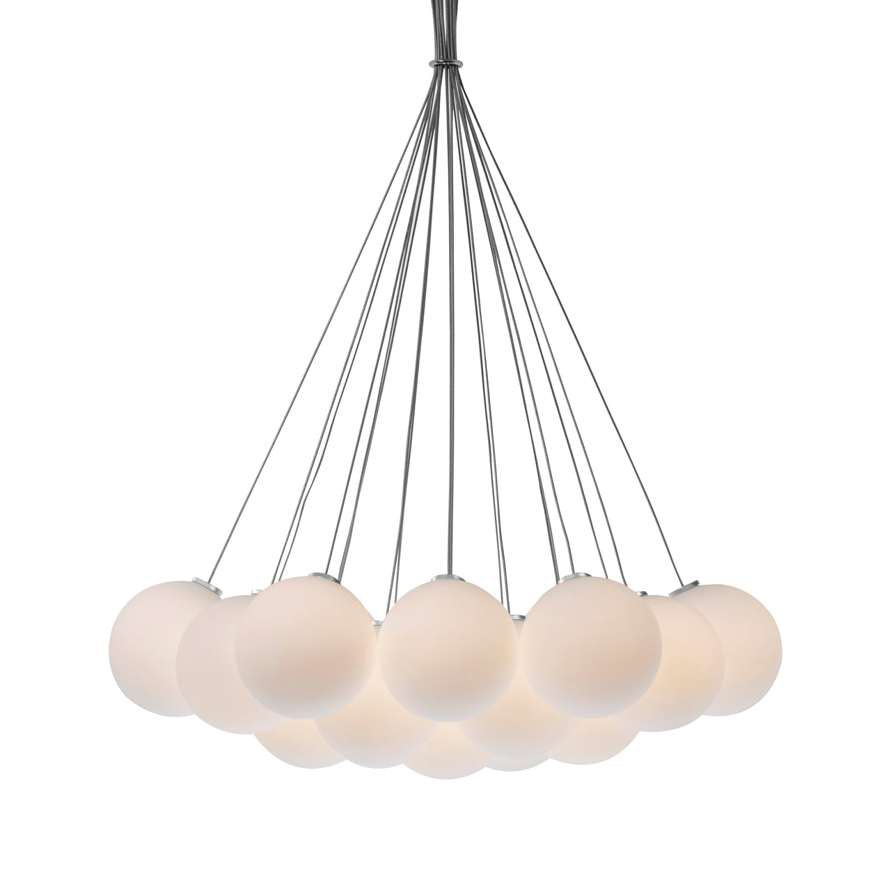 Glass 120. 19R Chandelier: Brushed Aluminum