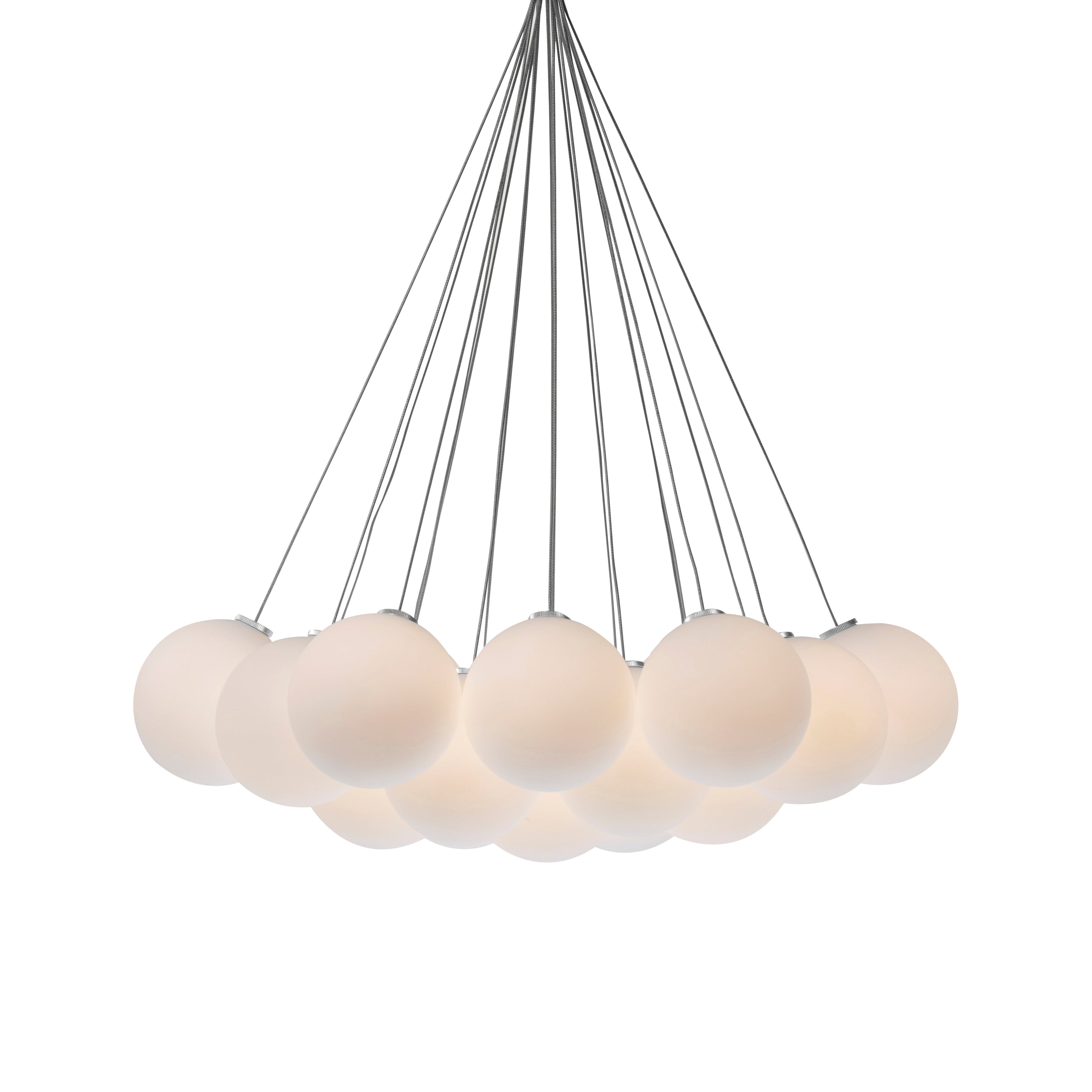 Glass 120. 19R Chandelier: Brushed Aluminum