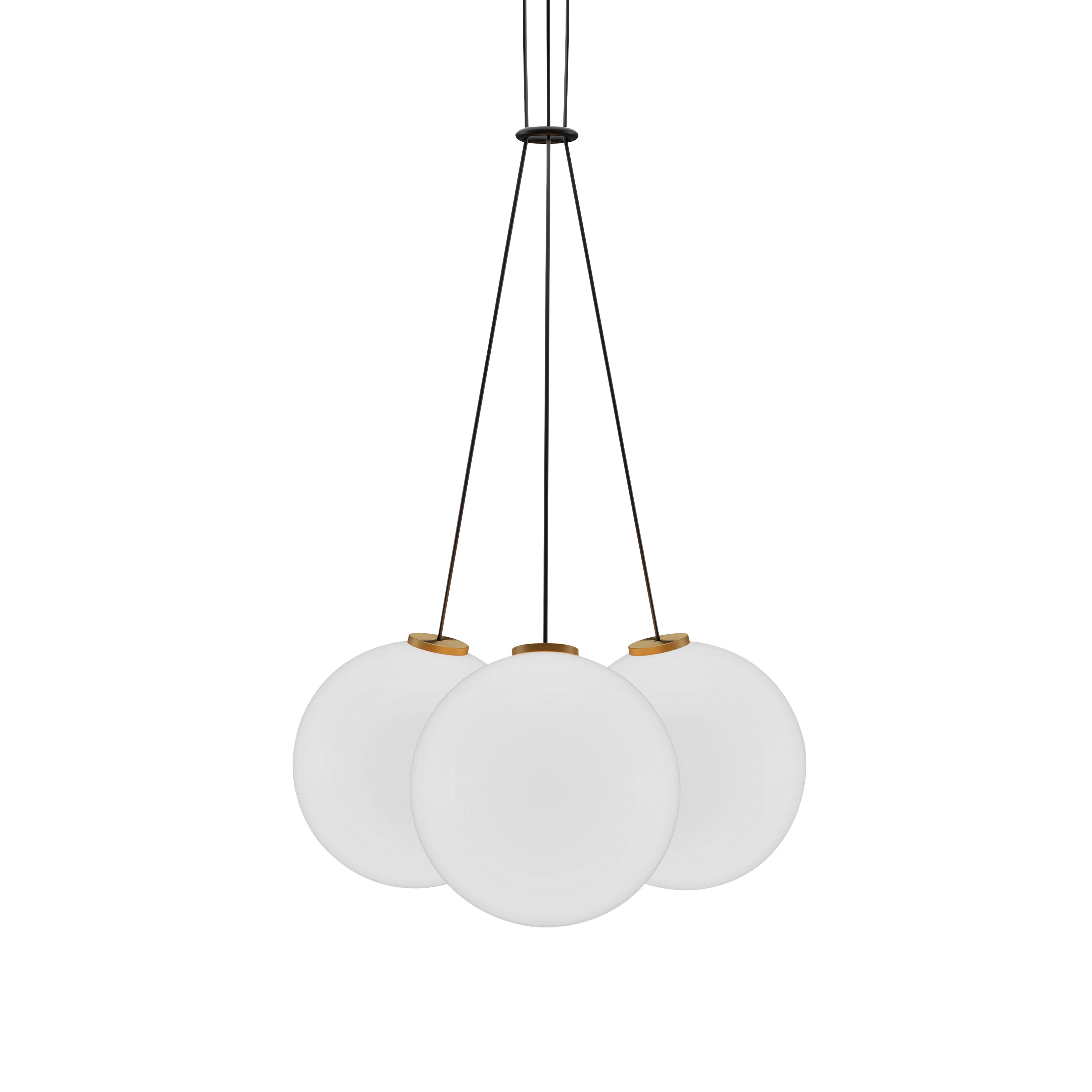 Glass 120. 03R Chandelier: Brushed Brass