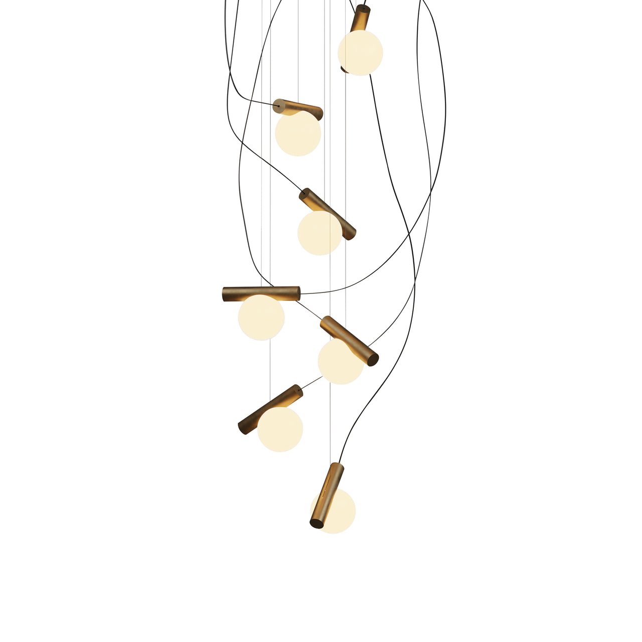 Node. 07 Chandelier: Brushed Antique Brass