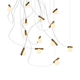 Node. 13 Chandelier: Brushed Antique Brass