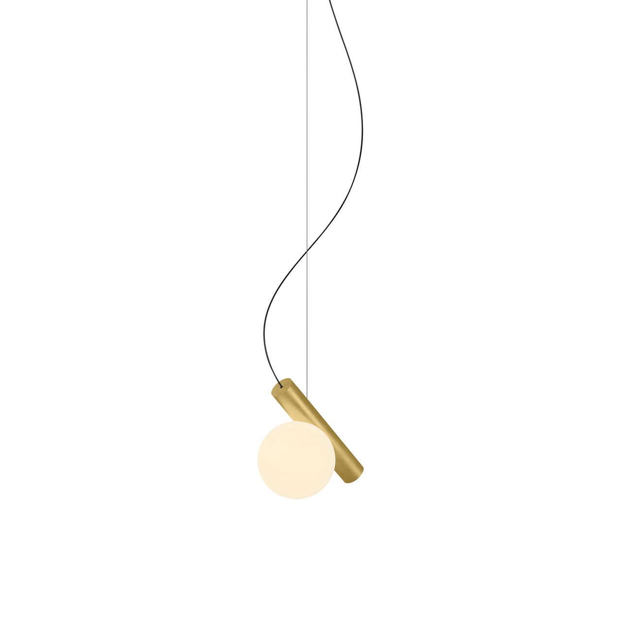 Node. Single Pendant: Brushed Brass