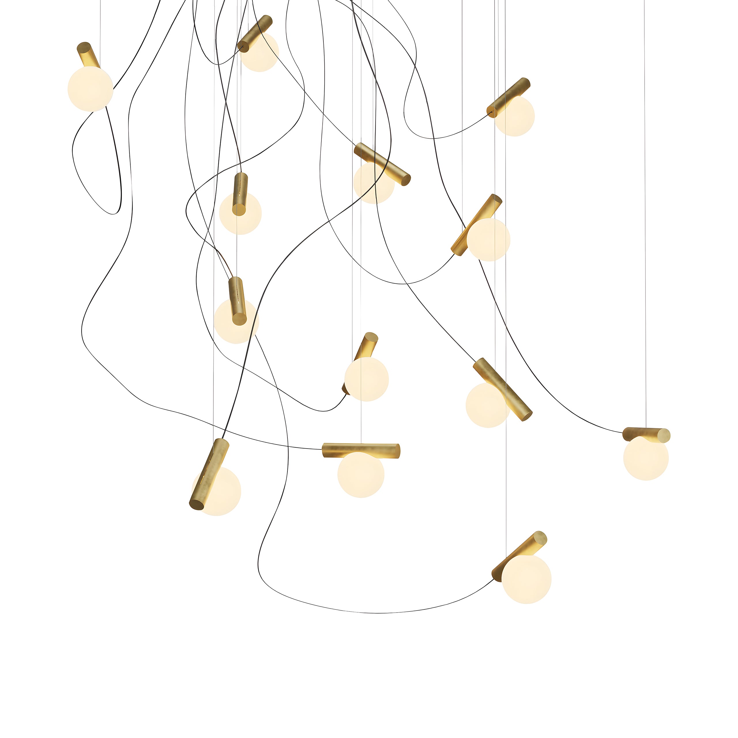 Node. 13 Chandelier: Brushed Brass