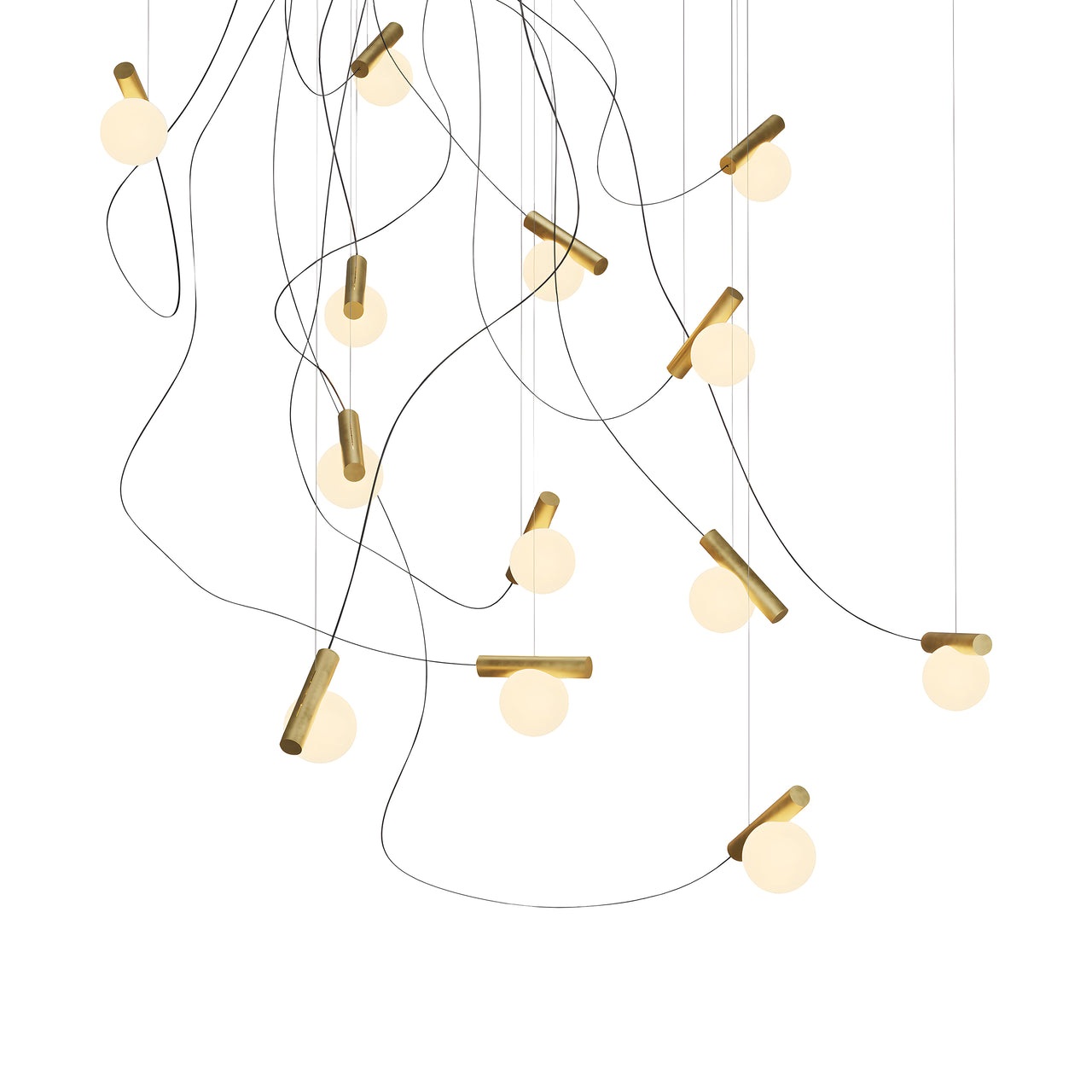 Node. 13 Chandelier: Brushed Brass