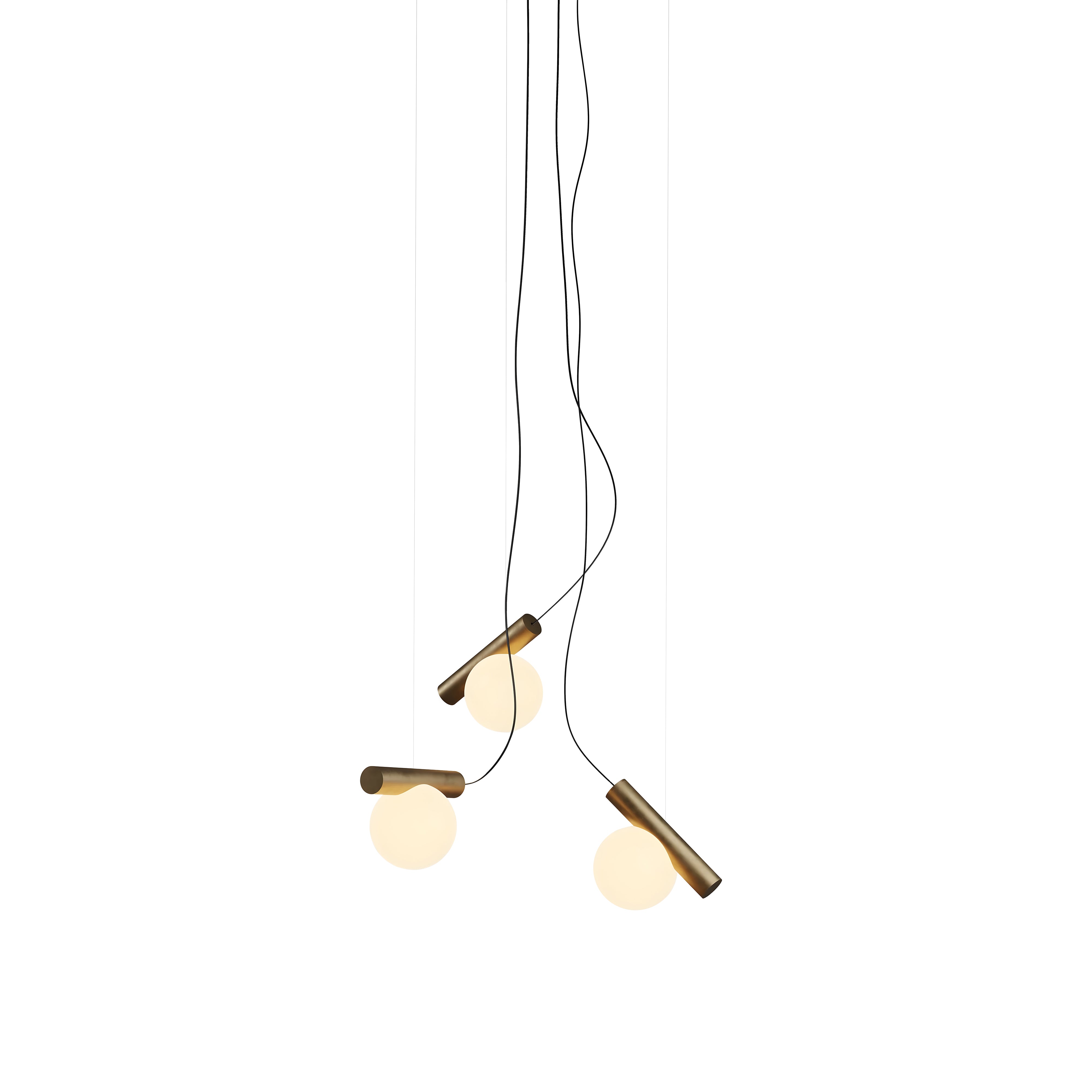 Node. 03 Chandelier: Brushed Antique Brass