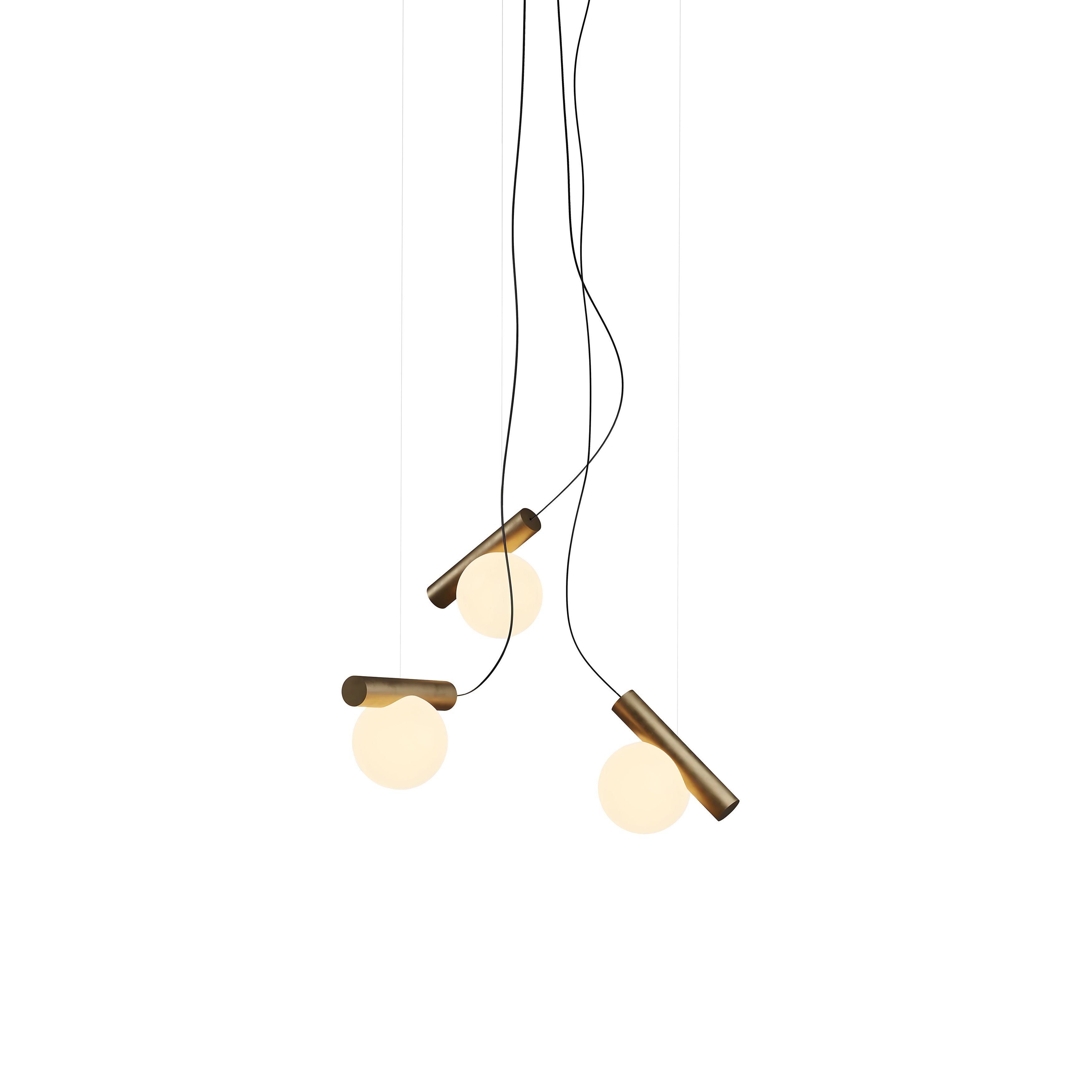 Node. 03 Chandelier: Brushed Antique Brass