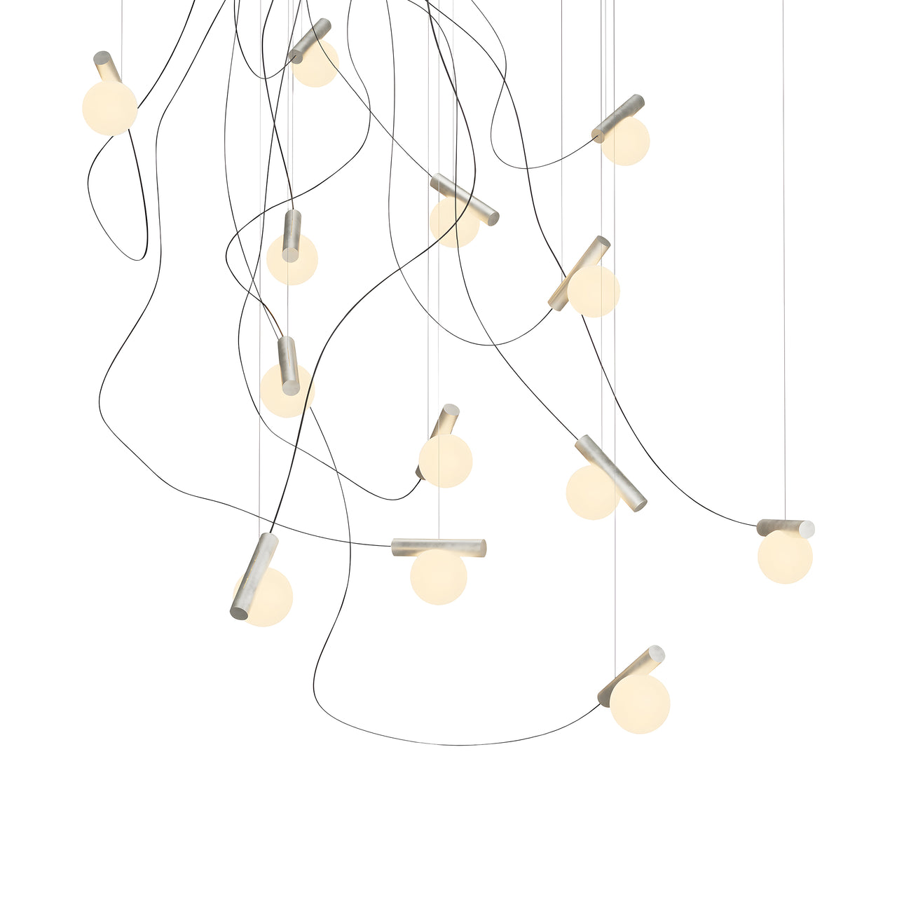 Node. 13 Chandelier: Brushed Nickel