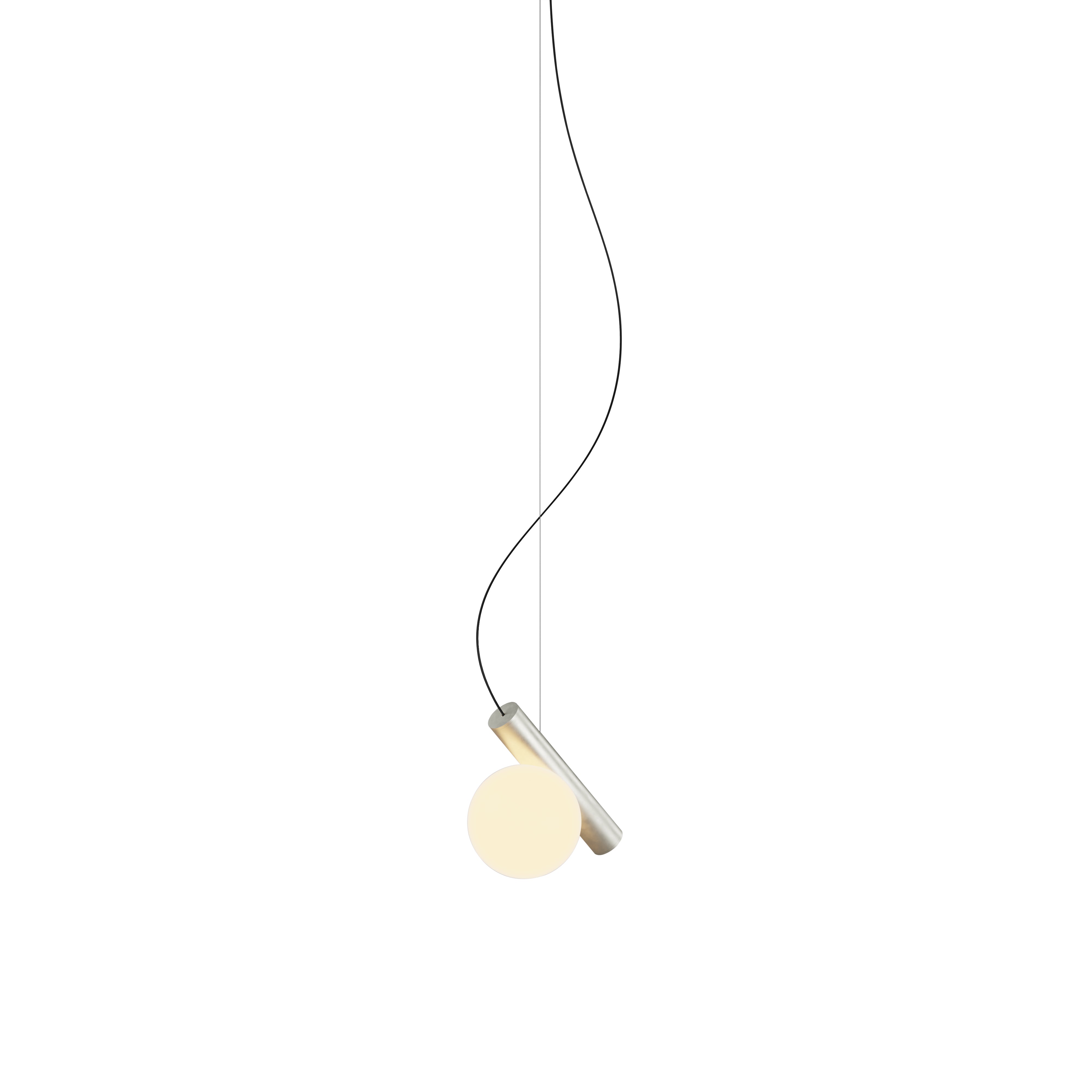 Node. Single Pendant: Brushed Nickel