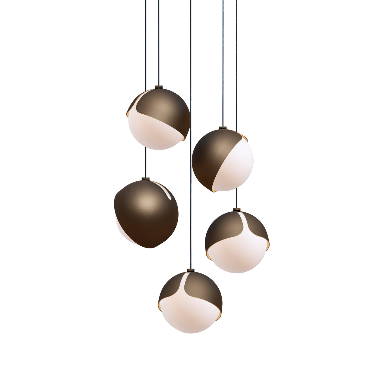Ohm. 05 Chandelier: Brushed Bronze + Black
