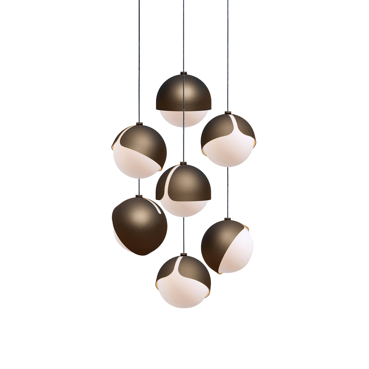 Ohm. 07 Chandelier: Brushed Bronze + Black
