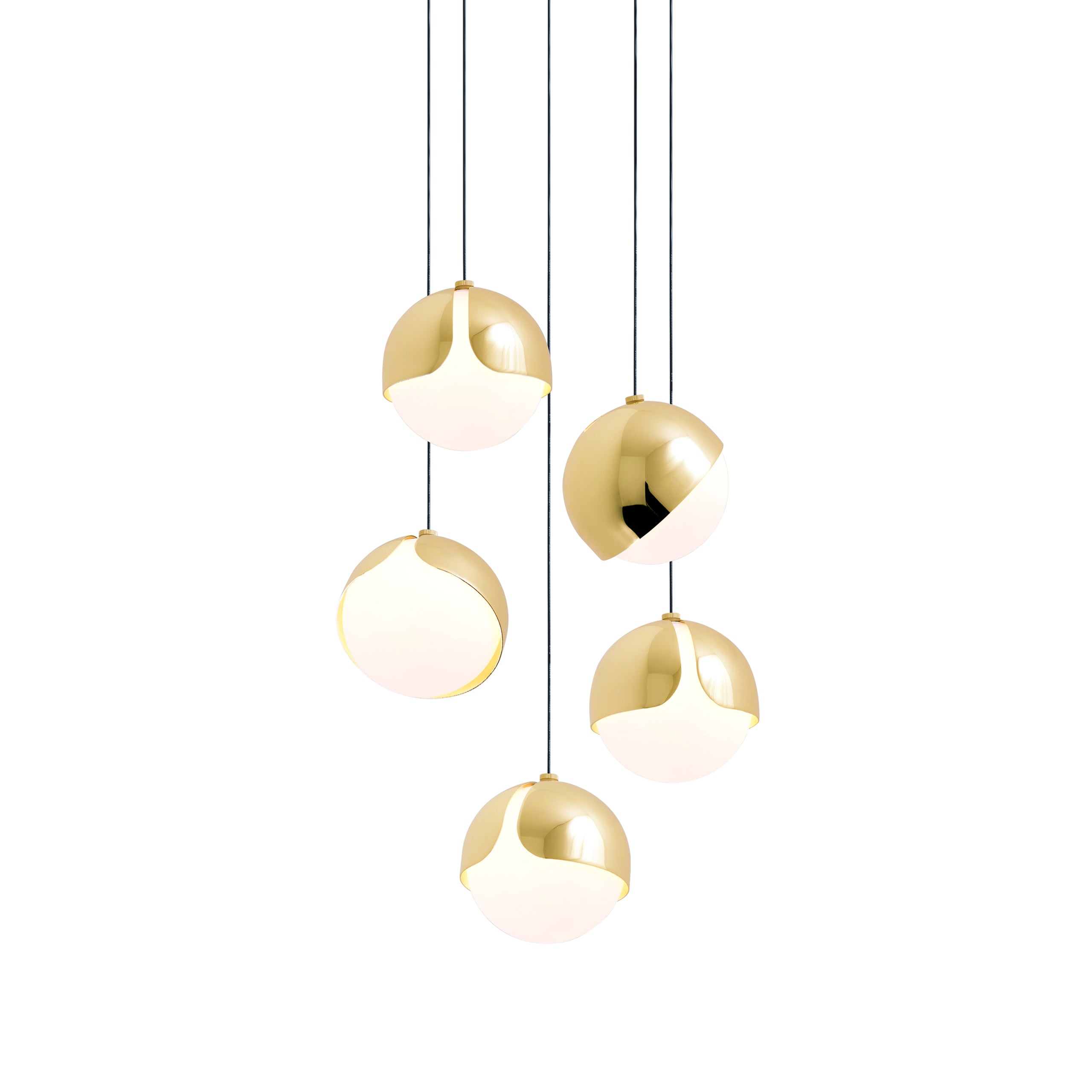 Ohm. 05 Chandelier: Polished Brass + Black