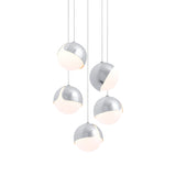 Ohm. 05 Chandelier: Polished Chrome + White
