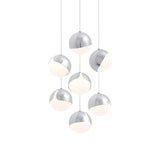 Ohm. 07 Chandelier: Polished Chrome + White