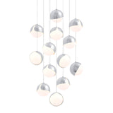 Ohm. 13 Chandelier: Polished Chrome + White