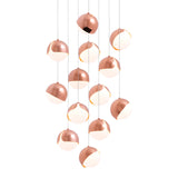 Ohm. 13 Chandelier: Polished Copper + White
