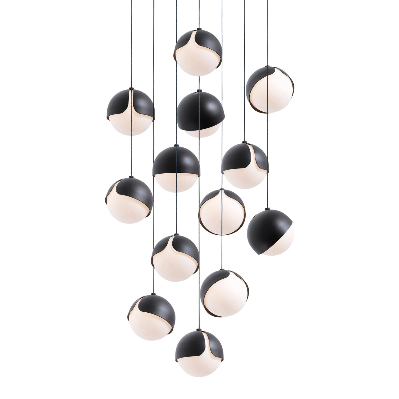 Ohm. 13 Chandelier: Sandtex Black + Black