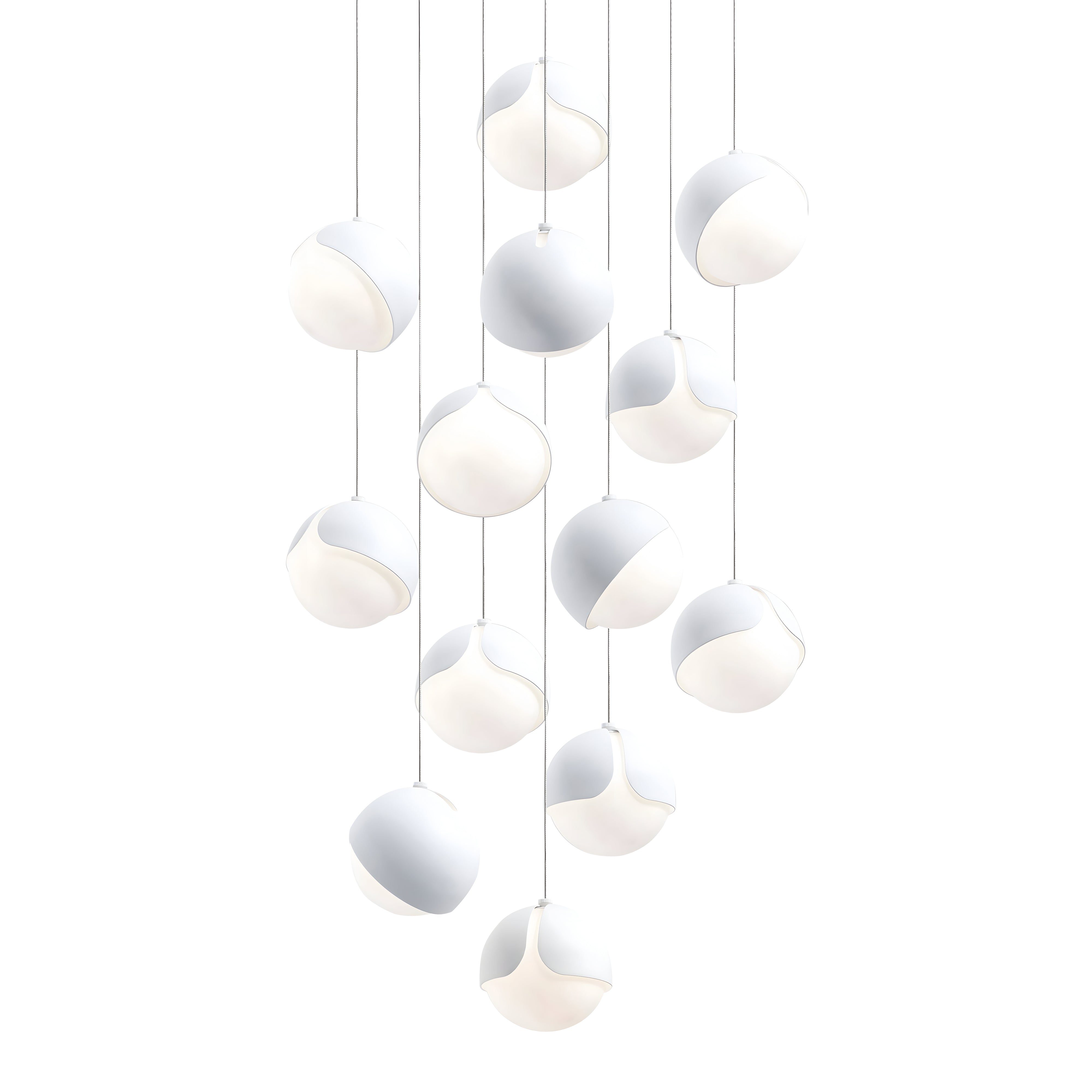 Ohm. 13 Chandelier: Sandtex White