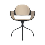 Showtime Nude Chair with Swivel Base: Interior Seat + Armrest + Backrest Cushion + Ash Stained Black + Anthracite Grey