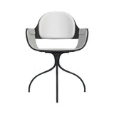 Showtime Nude Chair with Swivel Base: Interior Seat + Armrest + Backrest Cushion + Ash Stained Black + Anthracite Grey