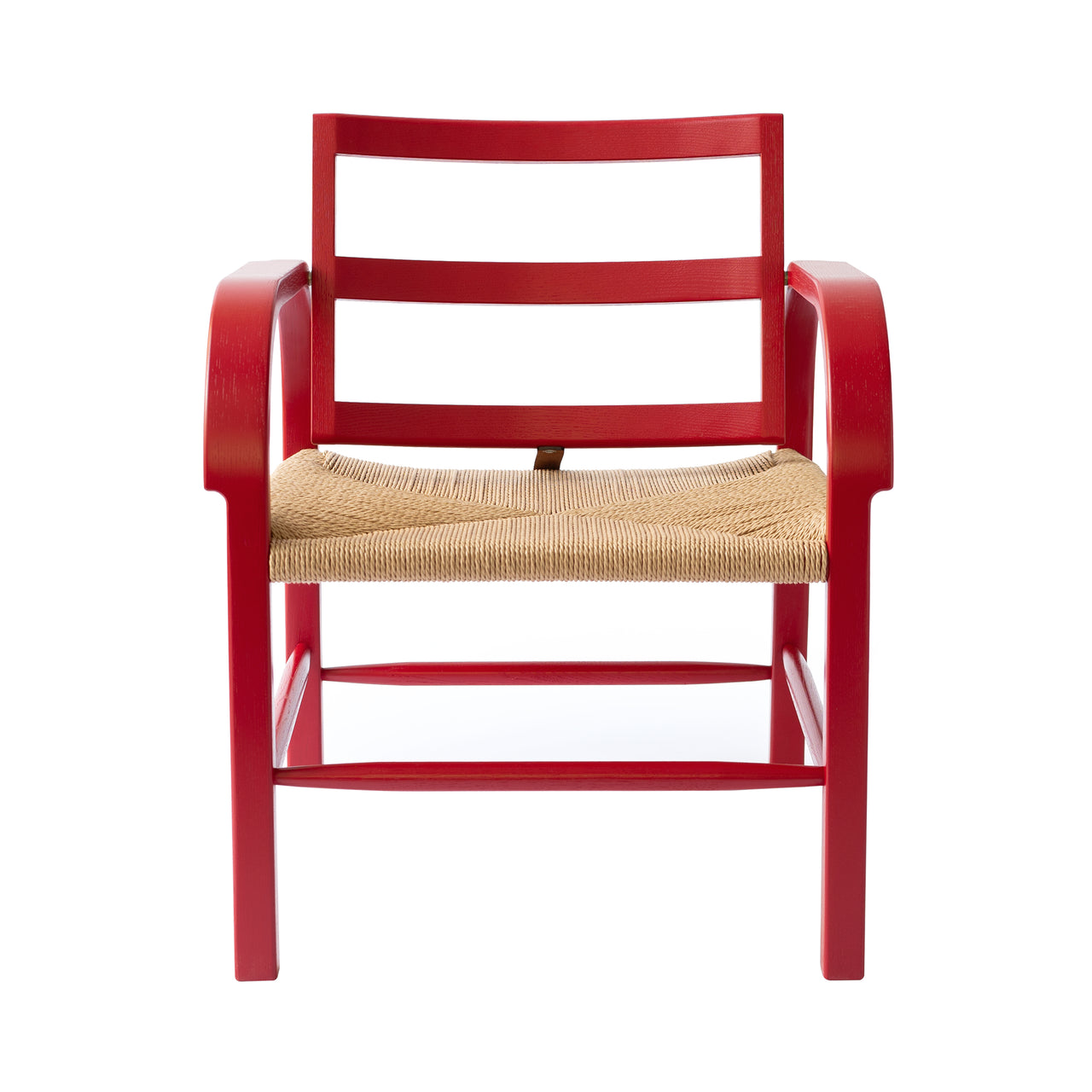 Arch Weave Lounge Chair: Ruby Red