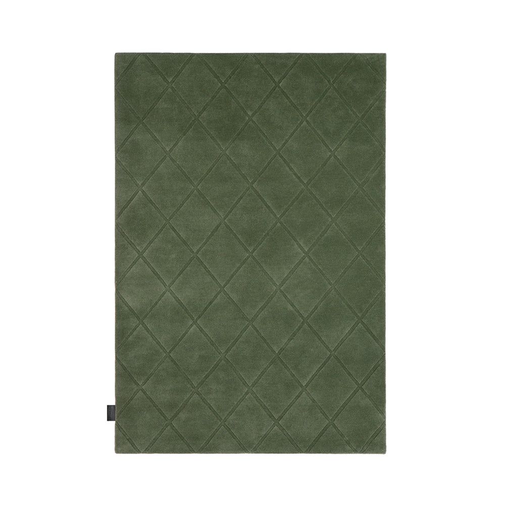 Classic Minimum Raised Pattern Rug: Small + Moss