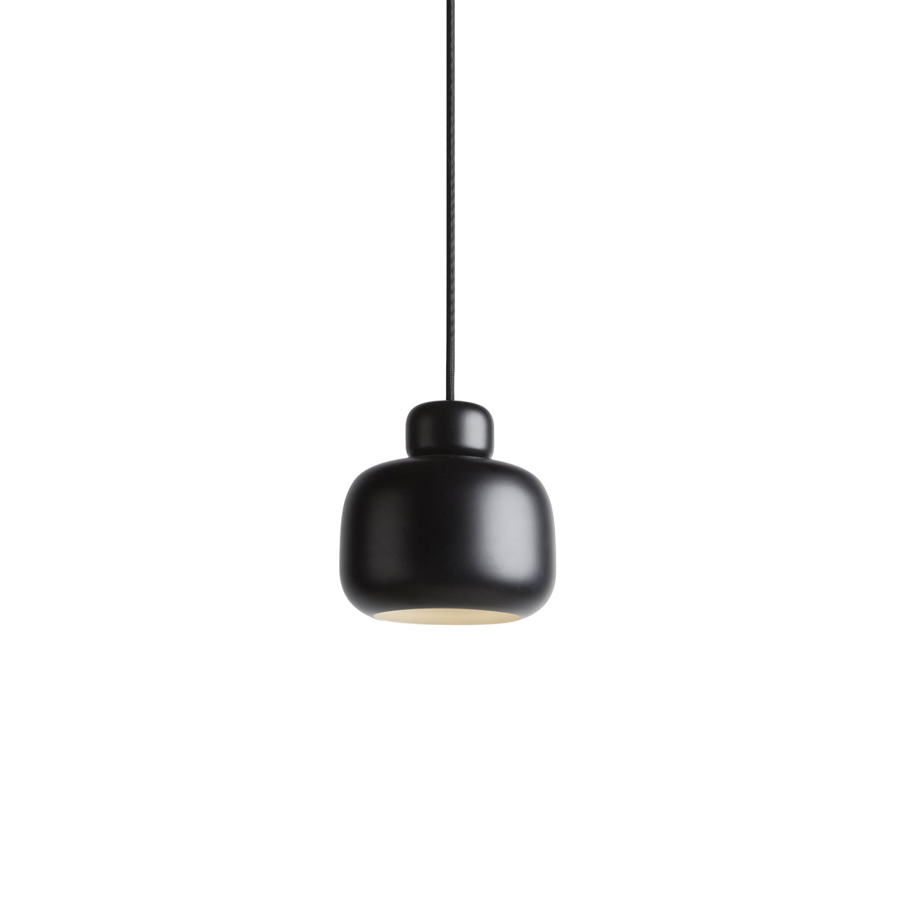 Stone Small Pendant Light: Black