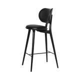 High Stool Backrest: Bar + Black Stained Beech + Black Leather