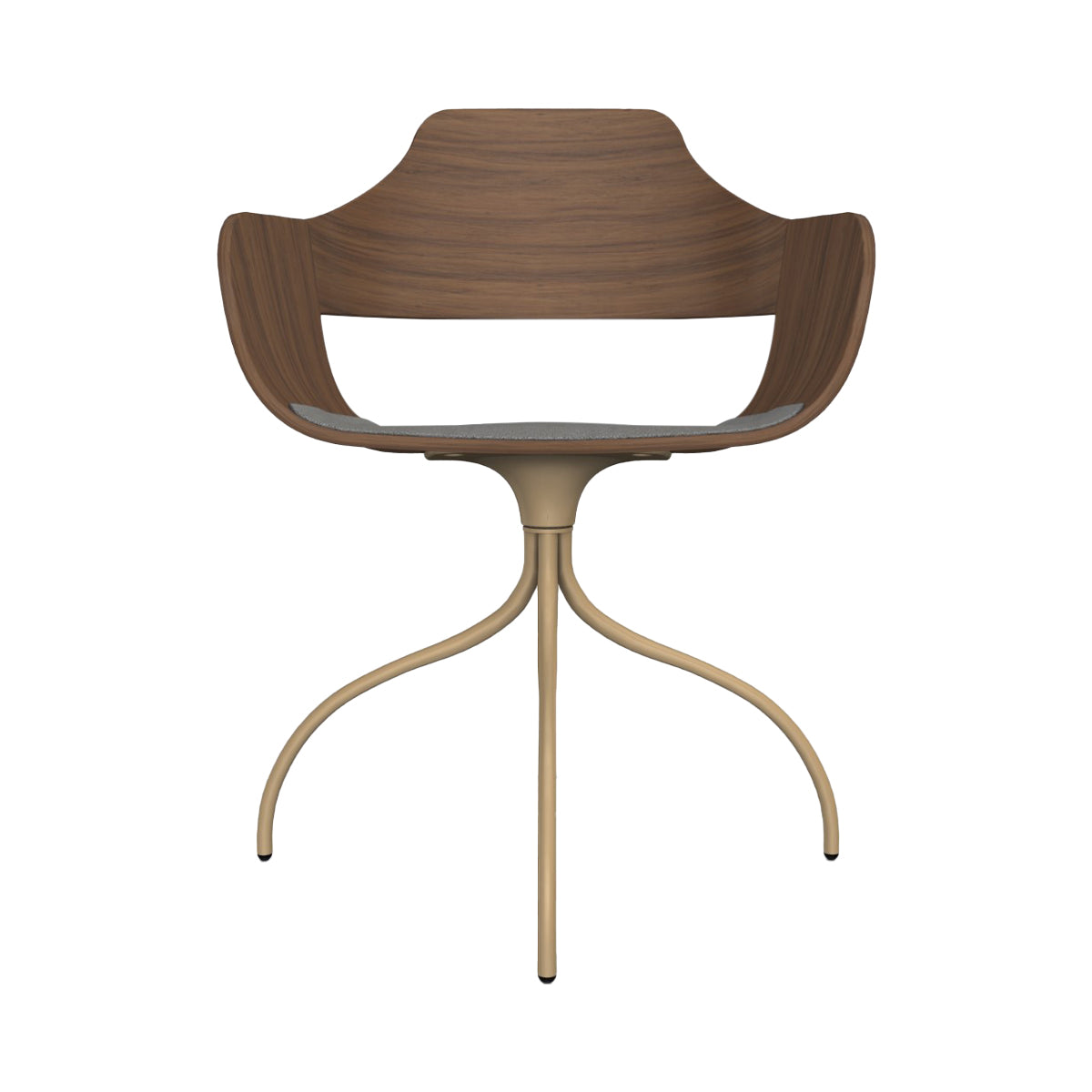 Showtime Chair with Swivel Base: Seat Upholstered + Beige