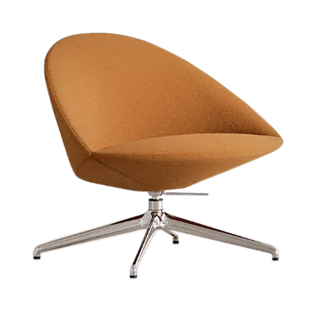 Circa Swivel Lounge Chair: Without Armrest + Chrome