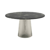 Bent Dining Table: Light Green + Smoky Grey