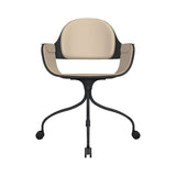 Showtime Nude Chair with Wheel: Interior Seat + Armrest + Backrest Cushion + Ash Stained Black + Anthracite Grey