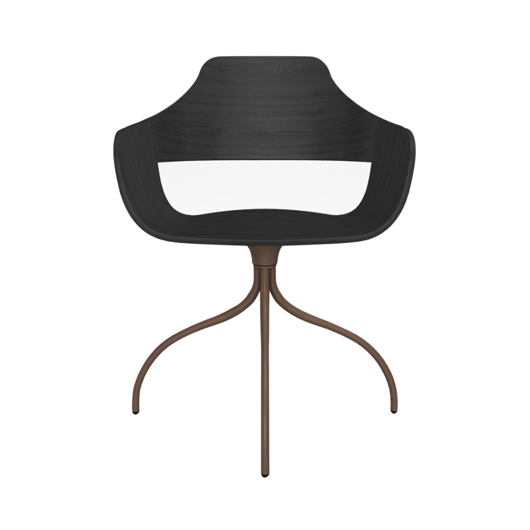 Showtime Chair with Swivel Base: Ash Stained Black + Pale Brown