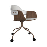 Showtime Chair with Wheel: Seat + Backrest Upholstered + Pale Brown