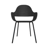 Showtime Nude Chair with Metal Base: Seat Upholstered + Ash Stained Black + Anthracite Grey